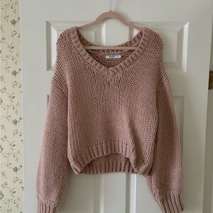 NA-KD Pink V-Neck Sweater